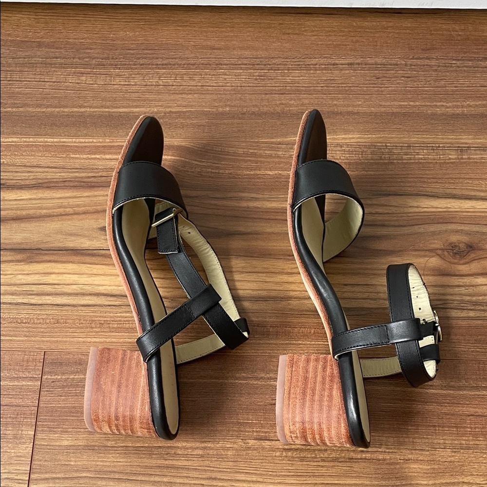 Nisolo Black Leather Block Heel Sandals - Picture 7 of 11